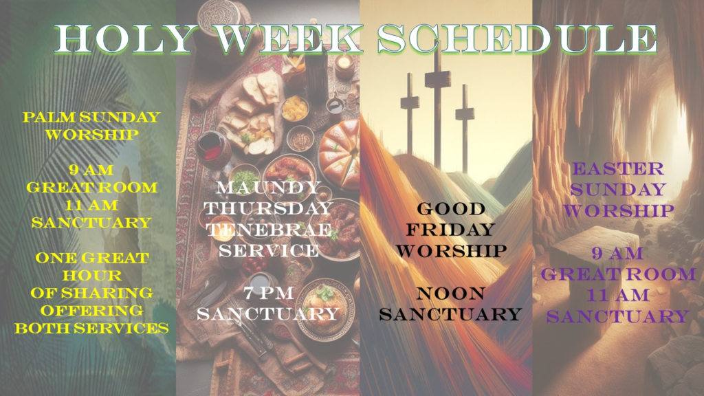 Holy Week schedule
